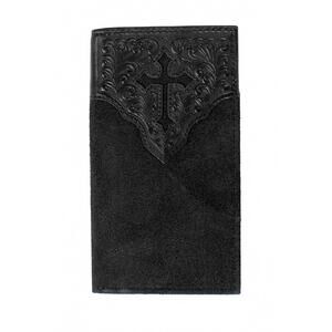 NEW NOCONA BELT CO. men's roughout wallet in black